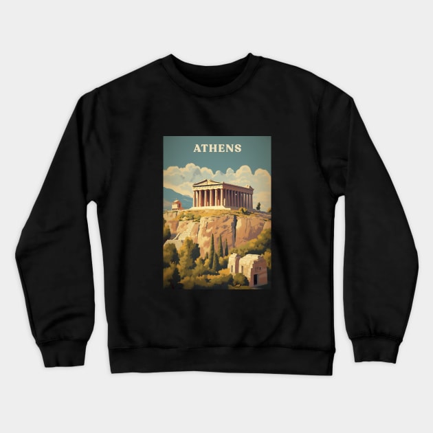 Athens Crewneck Sweatshirt by Retro Travel Design